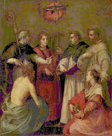 Andrea del Sarto Disput ber die Dreifaltigkeit oil painting image